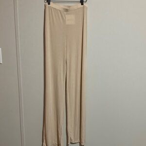 Chic Cream Wide Leg Women's Pants